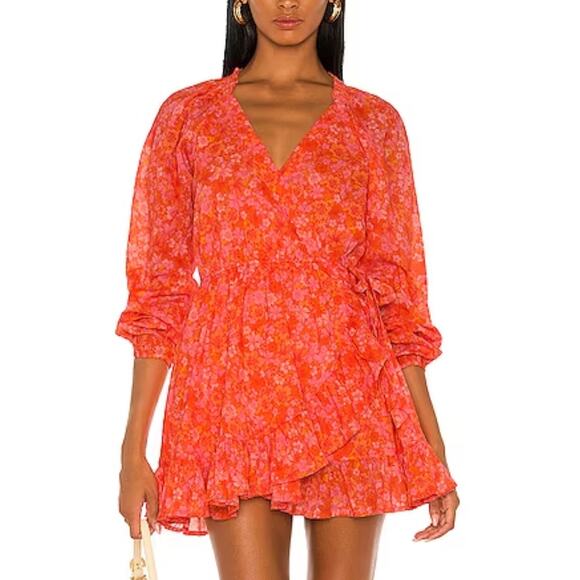 Lovers & Friends Reston Wrap Dress in Mitzy Ditzy NWT Size Small - Picture 1 of 3